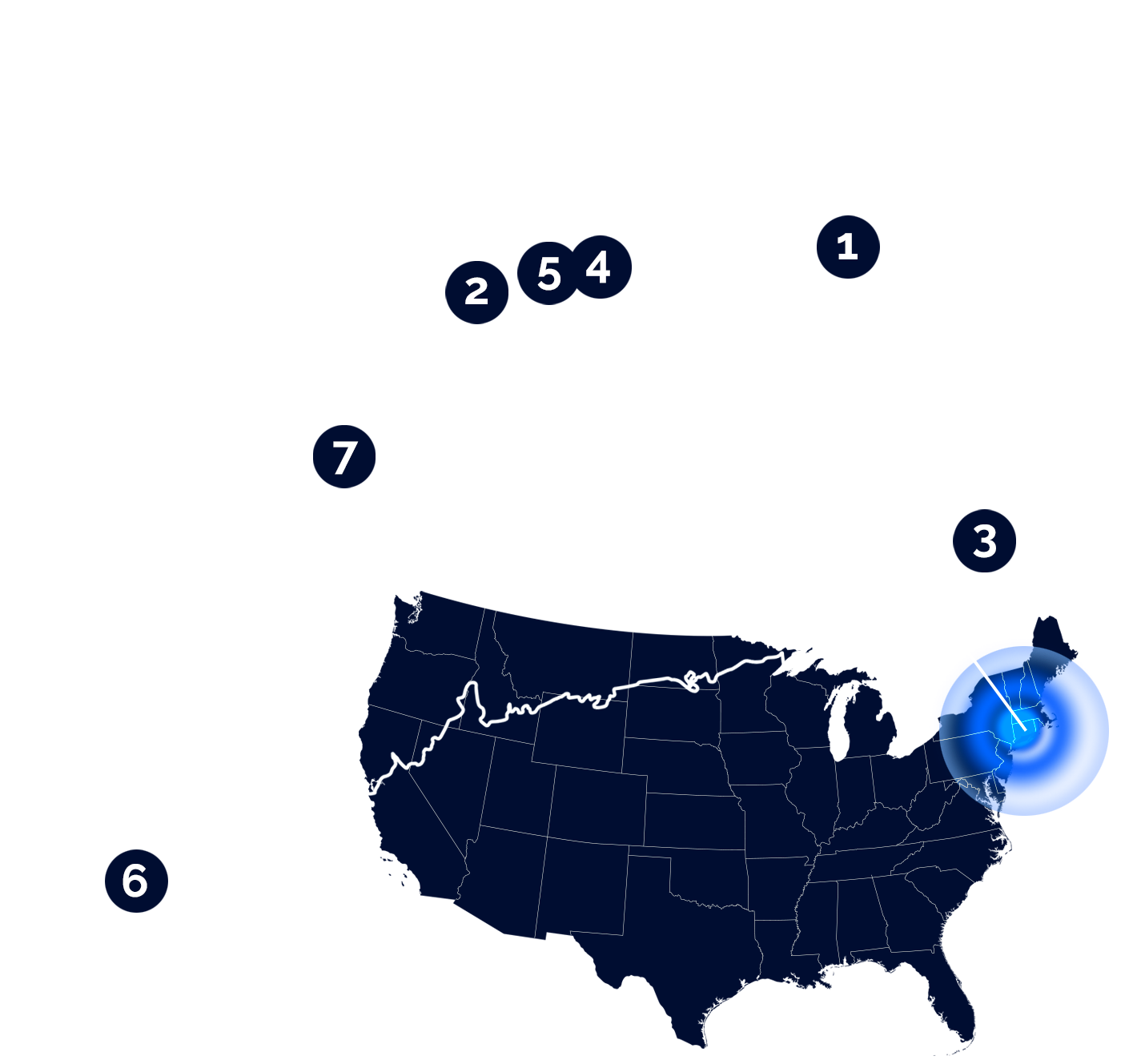 US map, and CT map with UConn locations