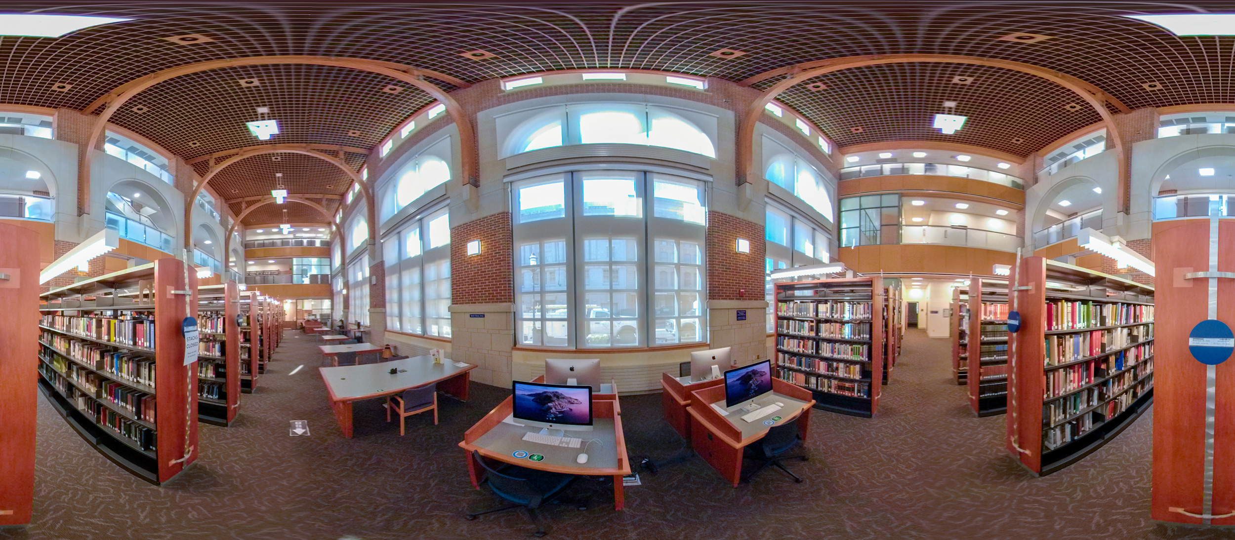 A panoramic view of the library at the Waterbury Campus