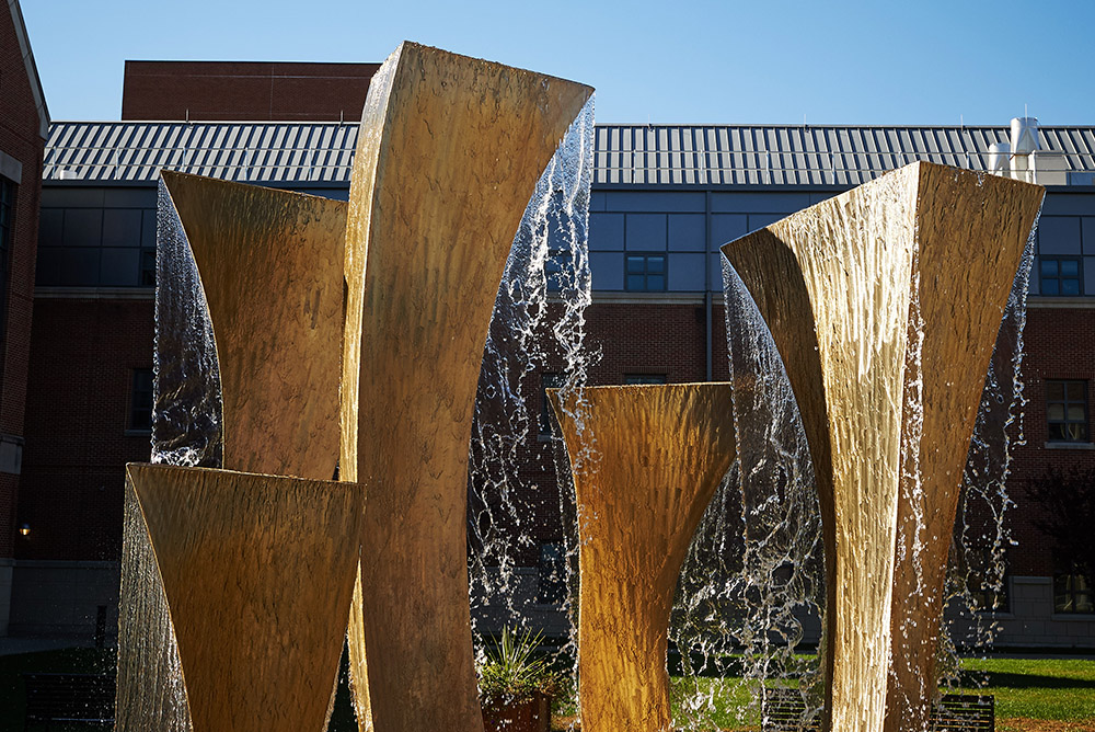 Waterbury151019a290-resized "Synergy", the water sculpture at UConn Waterbury