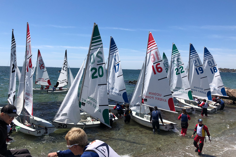 sailing sail boats at Avery Point Uconn