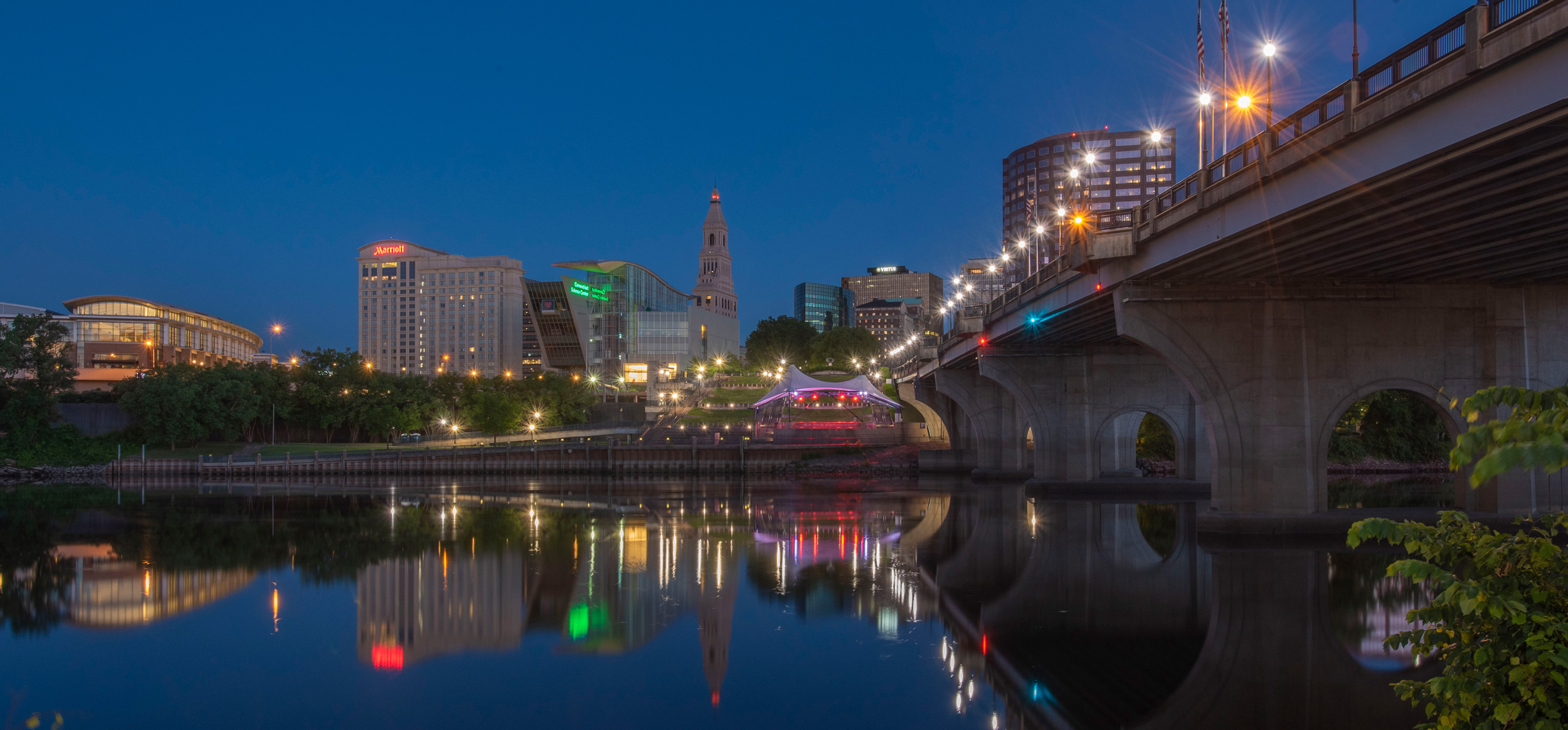 Hartford Skyline just before dawn.