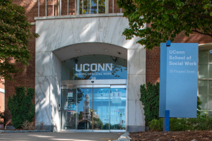 Photo of the entryway for the School of Social Work