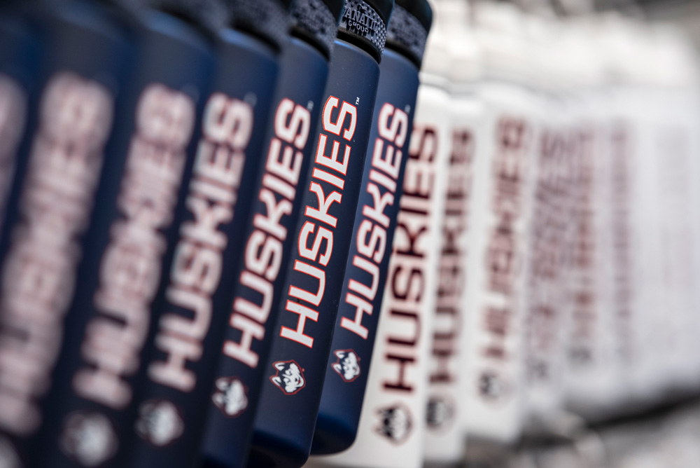 Water bottles at the UConn bookstore